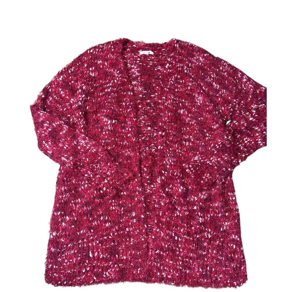 Maurices Soft Red Chunky Knit Cardigan Size M – Cozy Open Front Sweater